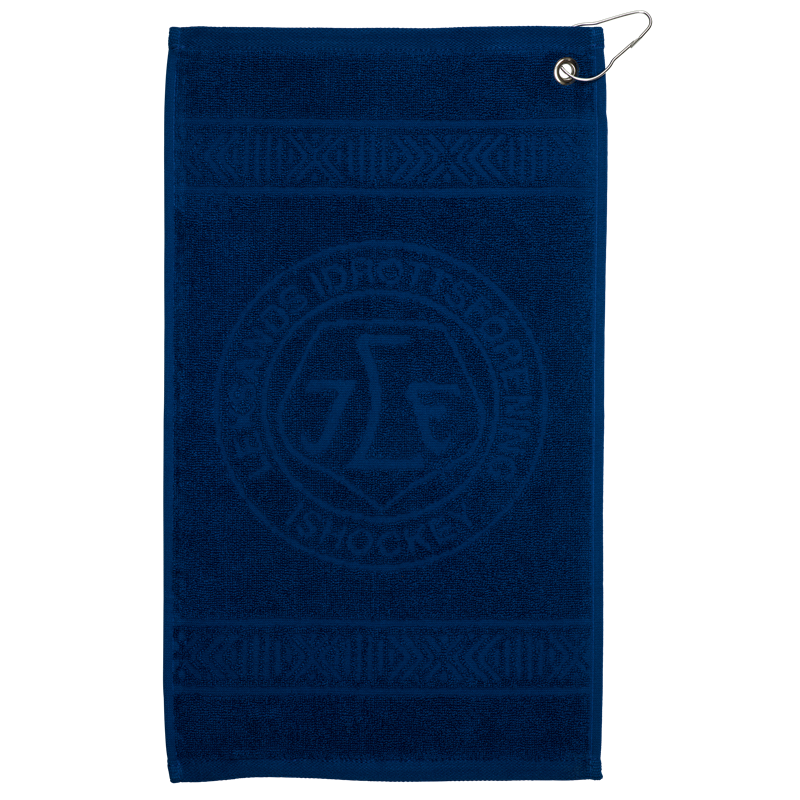 Golfhandduk blå embossed