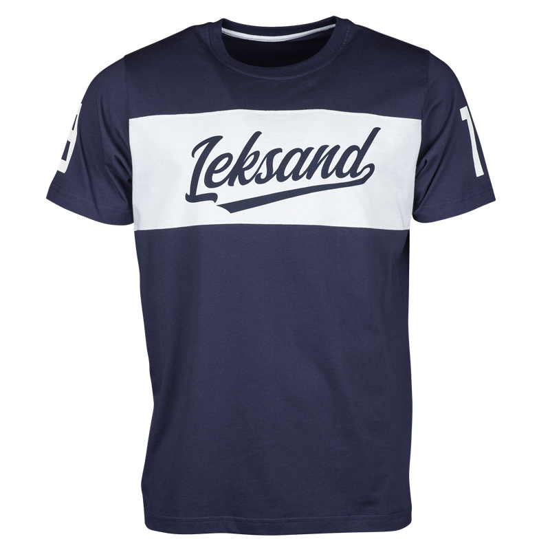 T-shirt marin/vit Leksand skrivstil
