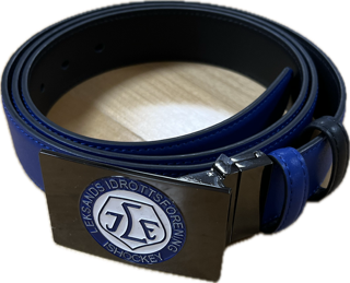 Bälte läder svart och blått 