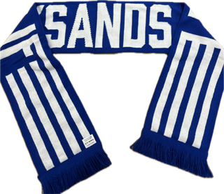 Halsduk blå/vit randig