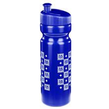 Vattenflaska blå rutigt mönster